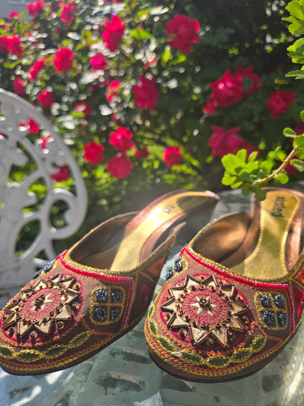 NWT Unlisted by Kenneth Cole Beaded Embroidered Mules Shoes SIZE 7